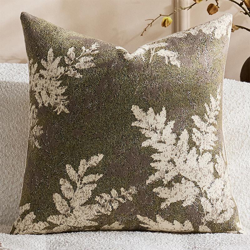 Decorative Throw Pillow Cases Vintage Leaves Cushion Case Retro Farmhouse Pillowcase for Sofa Couch Porch Home Living Room Decor