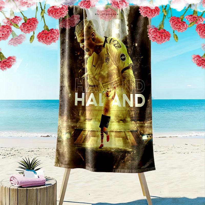 Football star Print Beach Towel, Large Soft Quick Dry Towel for Beach Camping Swimming