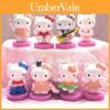 Entzückendes Hello Kitty Miniatur-Puppenhaus-Dekor Acht-teiliges Set Perfekt für Kuchen und Gärten