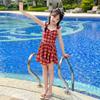 Girls Modest Skirted Swimsuit Tummy Control Slimming Student Bathing Suit For Spring