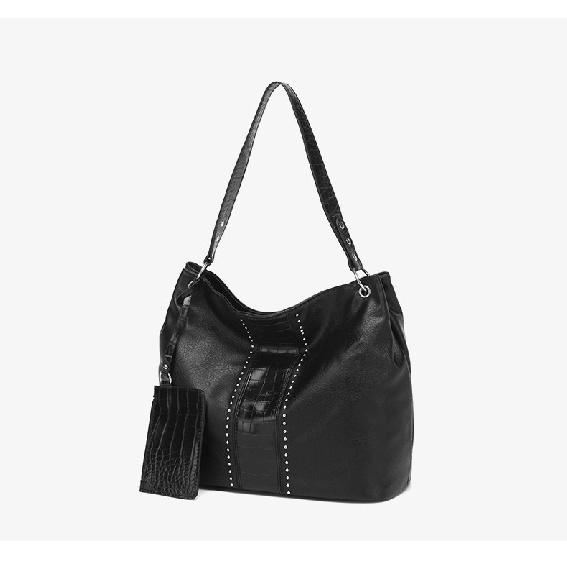 

Cross-Border Button Tote Bag 2025 Spring Summer New Large Capacity TOTE BAG Retro European and American Style Mother-Daughter Bag чорний