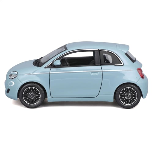 Bburago 1/24 Scale Fiat 500e 2023 Blue Diecast Model Car, Finished Product, 18-21110 BU