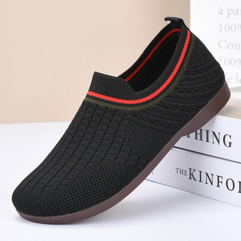 Spring/Summer 2025 Women's Fashion Slip-on Flat Bottom Breathable Shoes for Middle-Aged & Elderly