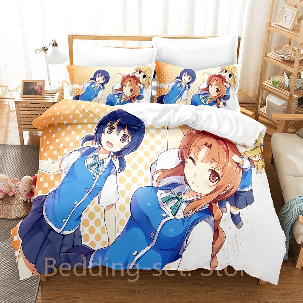 3d Print Anime D-Frag! Bedding Set Duvet Cover Comforter Bed Set Quilt Cover Pillowcase King Queen Twin Size Boys Girls Adult