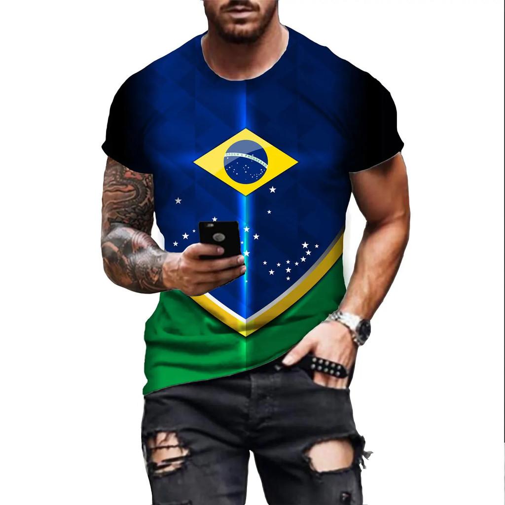Men's fashion T-shirt Harajuku men's 3D printed T-shirt casual sports casual short sleeved T-shirt