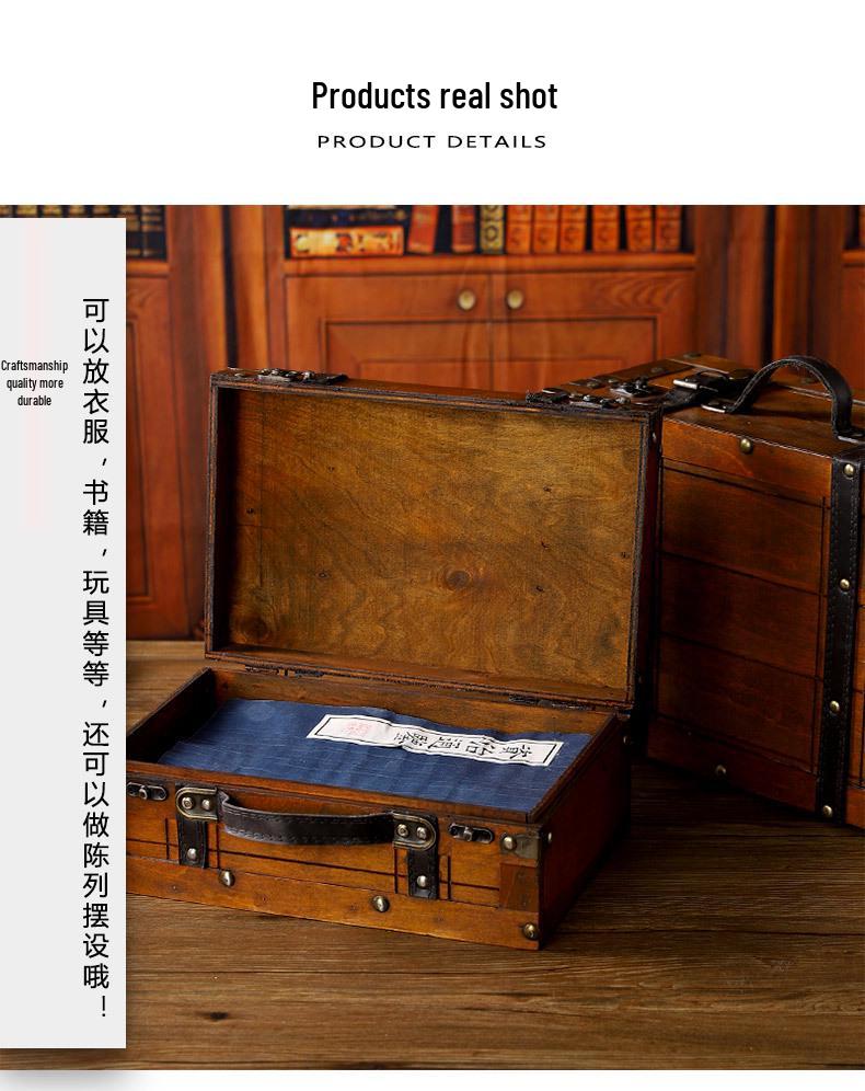 Vintage Distressed Wooden Suitcase Storage Box - Antique Style Photography Prop & Decoration