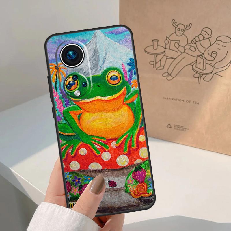 Frong Froggy Art Groovy Hippie Case For Honor Magic 5 6 7 Lite 8 Pro Honor 400 200 Pro X9c X9b X9a X8a X8b 50 70 90 Cover
