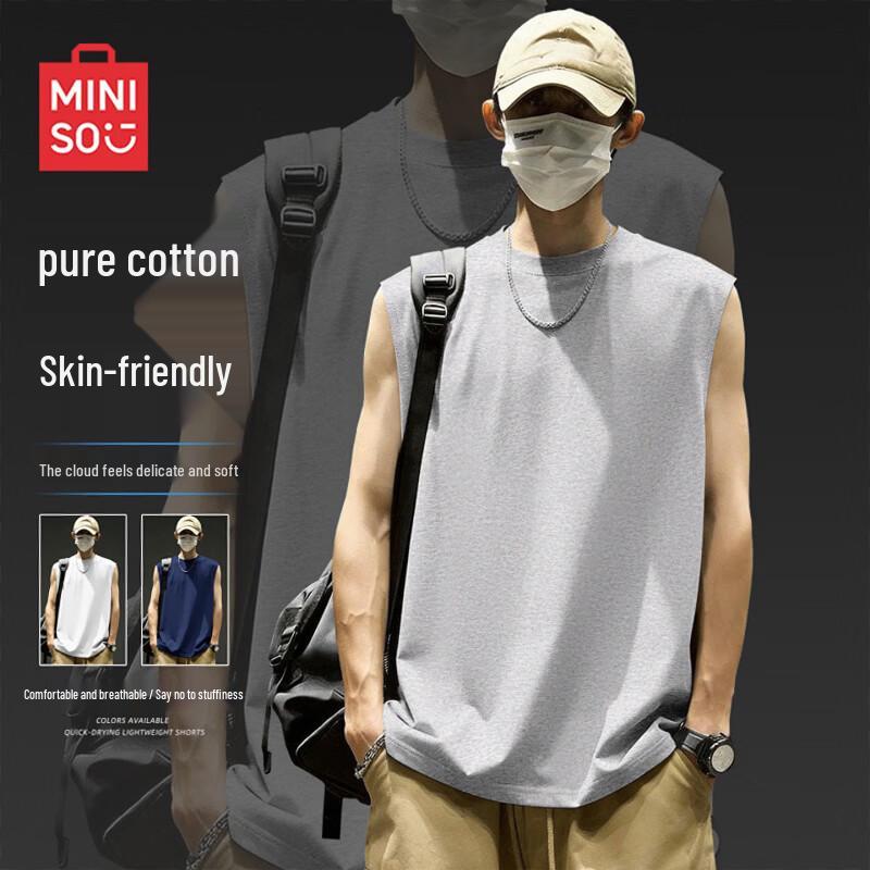 MINISO Men s Heavyweight Pure Cotton Tank Top XL