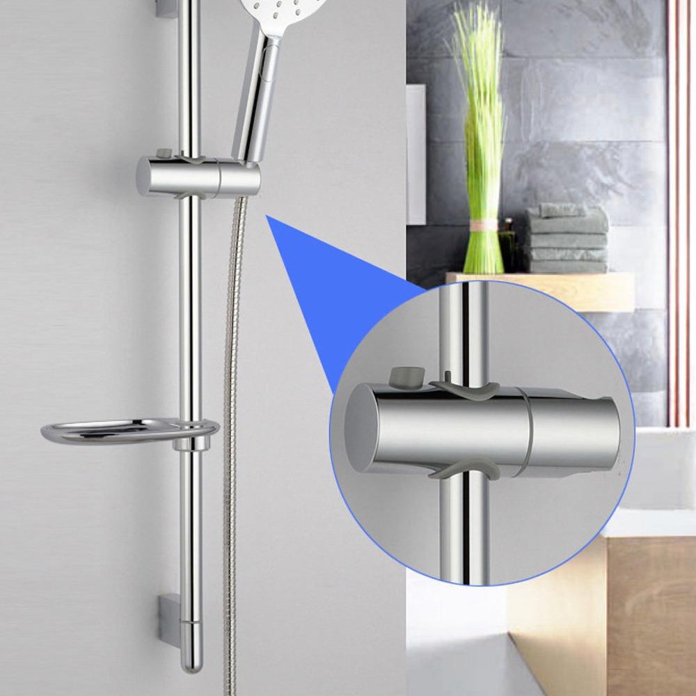 360 Degree Rotation Shower Head Holder Polished Chrome Handheld Shower Bracket  Round Shower Rod