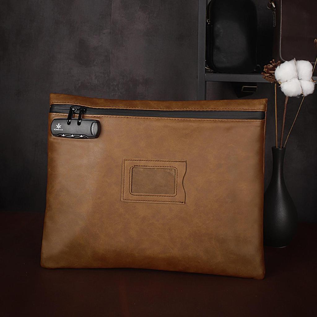 Lockable Document Bag Certificate Organizer Deposit Pouch Money Storage for Embosser
