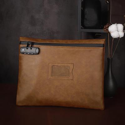 Lockable Document Bag Certificate Organizer Deposit Pouch Money Storage for Embosser