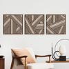 3 Pcs Minimalist Abstract Wall Art Modern Boho Half-circle Line Hollow Out Wall Decor Rustic Geometric Hanging Sign for Living Room Bedroom Office