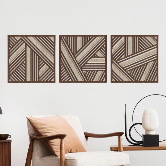 3 Pcs Minimalist Abstract Wall Art Modern Boho Half-circle Line Hollow Out Wall Decor Rustic Geometric Hanging Sign for Living Room Bedroom Office