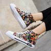 Scarpe Alte da Uomo 2024 Tela Nera Stampata Scarpe Completamente Vulcanizzate Donna Stelle Casual Scarpe da Skateboard Scarpe da Ginnastica Marca Classica