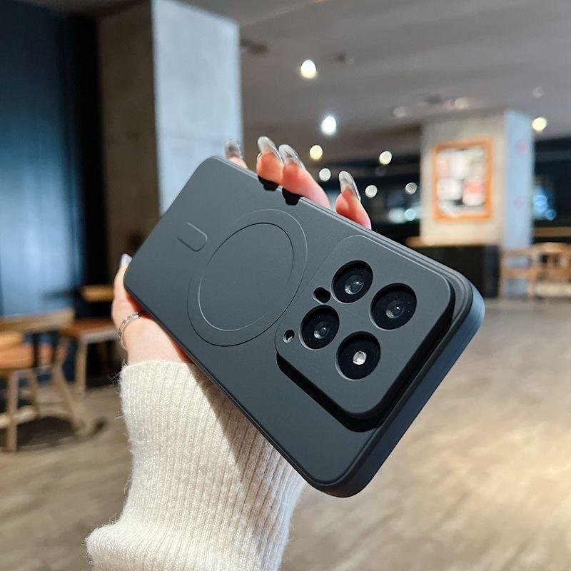 Simple Solid Color Matte Magsafe Magnetic Attraction Is Suitable for Xiaomi Mi 14 Mobile Phone Case All-inclusive 15pro Anti-drop Rice 13pro
