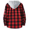Herren-Sweatshirt mit kariertem Hemd und Kapuze, Knopf-Sweatshirt, lässiges Mode-Sweatshirt für Herren