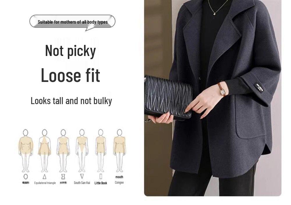 2025 Winter Plus Size Double-Sided Fleece Jacket for Middle-Aged Women - Mid-Length Autumn/Winter Coat