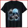 Three Sharks and an Icy Moon, Great White, Galaxy Black Cotton T-Shirt Unisex T-Shirt