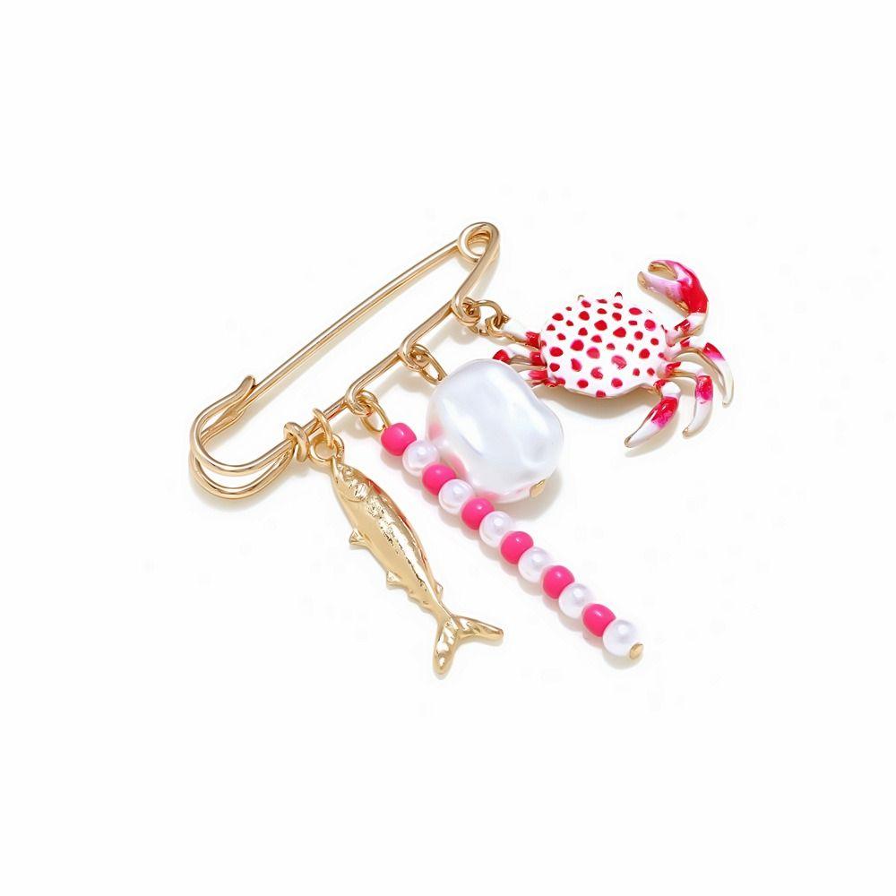 Broche Animal Marin Alliage de Zinc Pinces à Vêtements Métalliques Caractère Éléments Océaniques Pin Cadeau