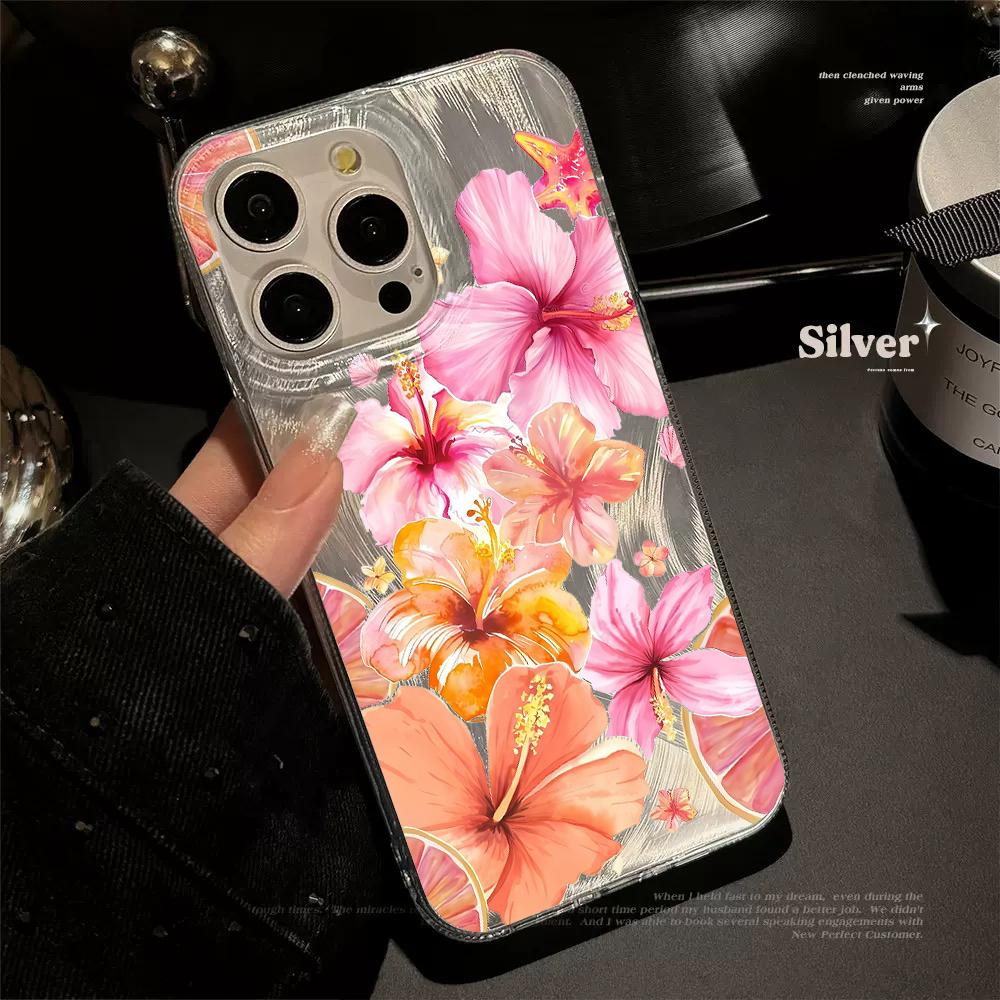 Summer Bright Flower Phone Case For iPhone 17 Pro 15 16 14 13 12 11 Pro Max 17e 16e 8 7 Plus XR XS X Sliver Soft Drop Cover