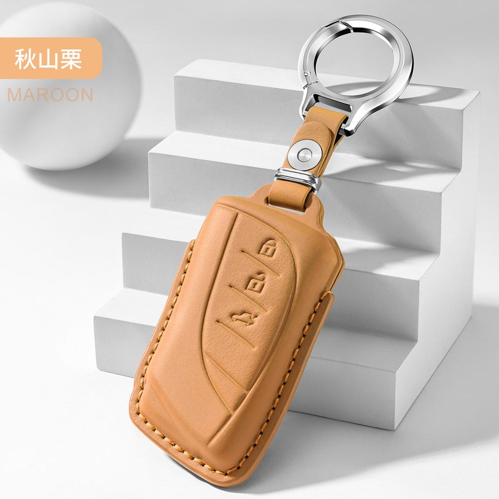 Leather Car Key Case Remote Cover Shell Holder Protector Fob for ES200 ES300h LS500h NX260 NX350h RX350h RX500h LC500h