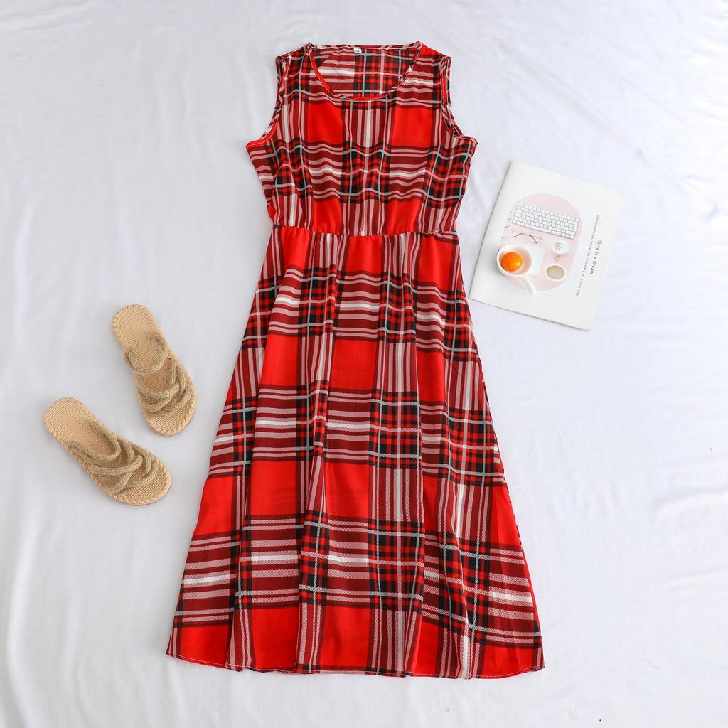 Plus Size Floral Print Maternity Dress - Fashionable Summer Slimming Mid-Length Skirt for Middle-Aged Women