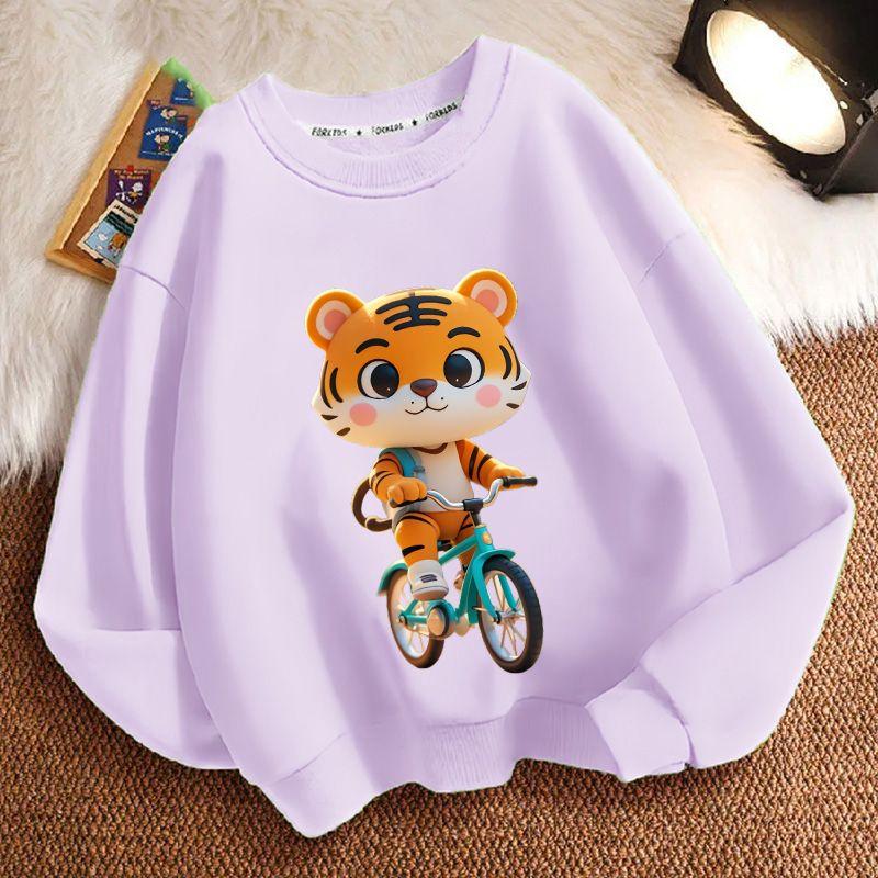 Roztomilá mikina s kapucí pro děti s malým tygříkem, ležérní top pro chlapce a dívky na jaro a podzim