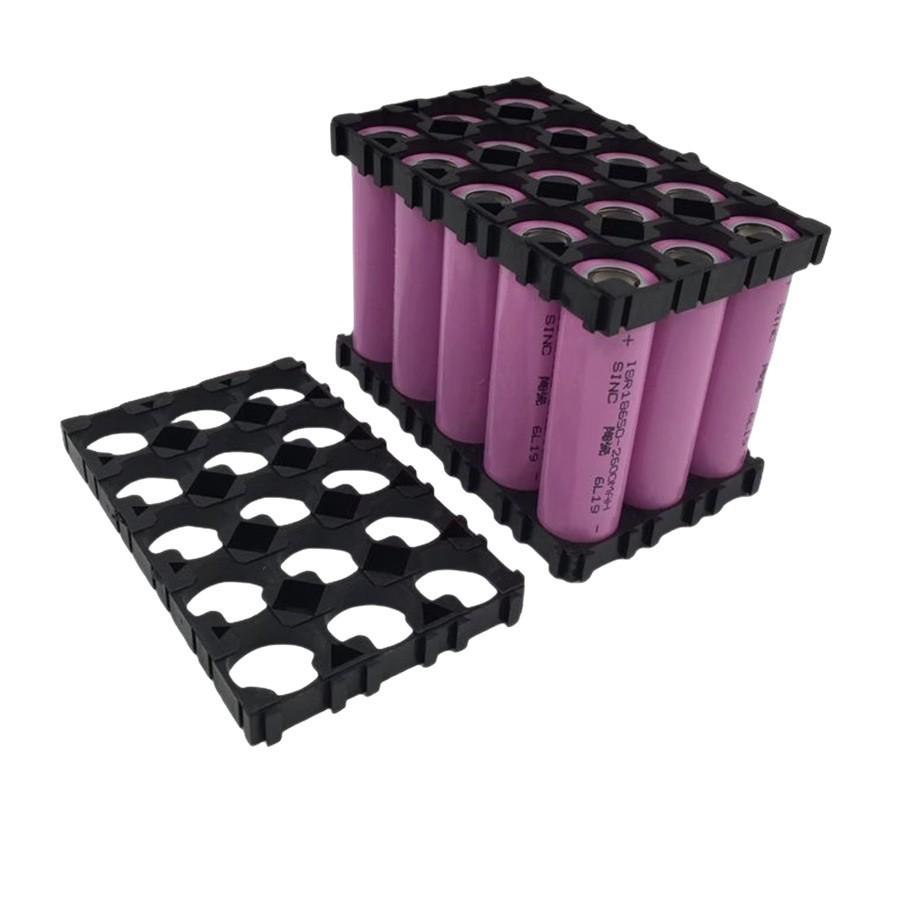 18650 Lithium Battery Pack Bracket for 1-6 Cells, 18.4mm Holes