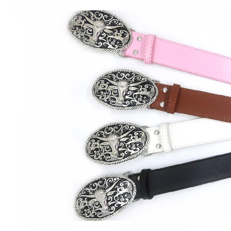 Convenient Waist Belt Bull Head Buckle Waist Belt PU Leather Wide Belt Adjust Coat Dress Female Western Waistband