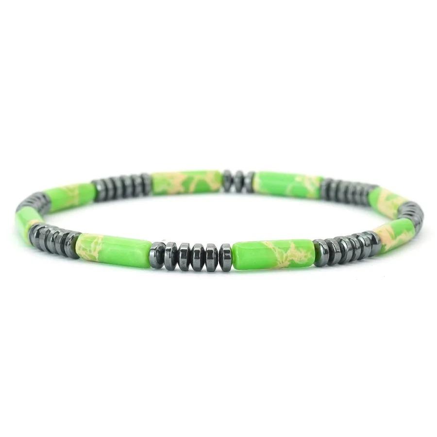 Unisex Hematite Bracelet Irregular Emperor Stone Beaded Jewelry Handmade Elastic Minimalist Energy Gift for Men Women