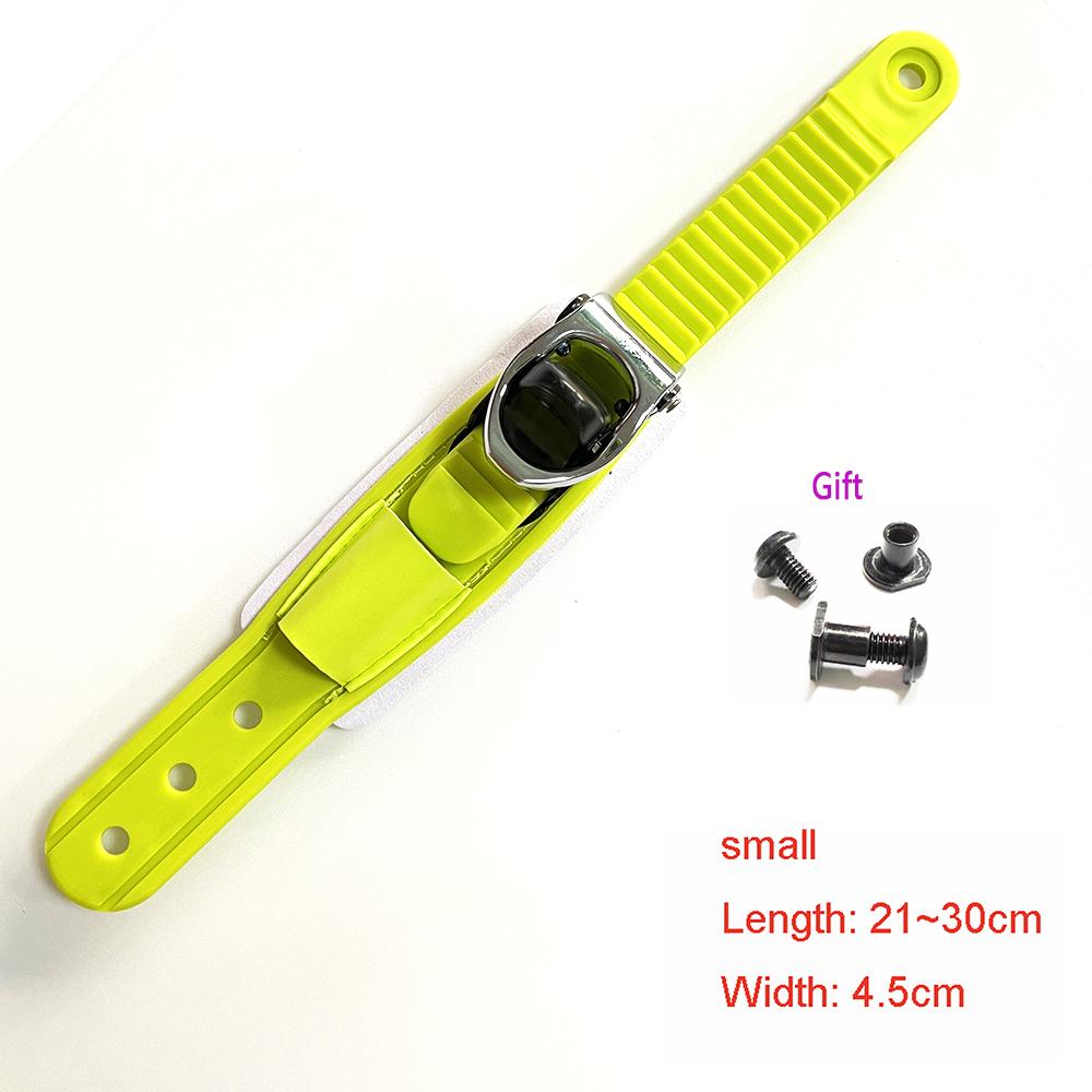 Colored  Adjustable Ski Strap Binding Attachment for Multiple Occasions With Ratchet Tongue Ladder to Secure Shoelaces