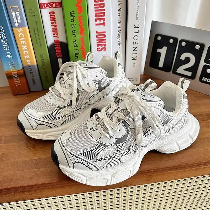 Chic Chunky Sneakers Women Men Design White Red Ladies Sports Shoes Comfortable Wide Sole Casual Shoes 41 42 Big Size