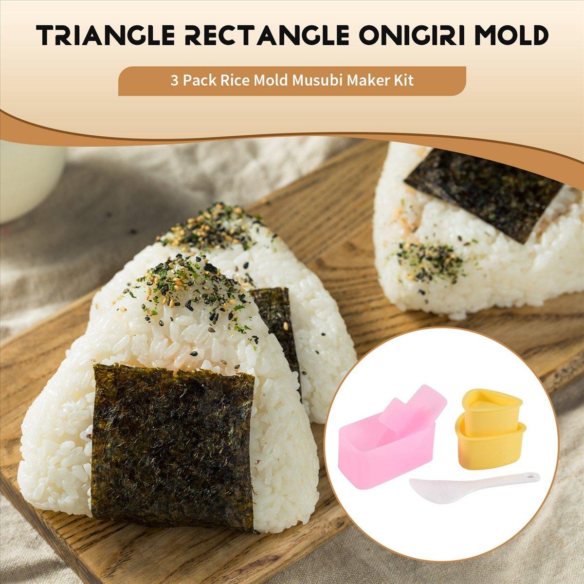

BHBL Onigiri Mold, 3 Pack Rice Mold Musubi Maker Kit, Maker , Classic Triangle Rice Ball Maker Sushi Mold China Mainland