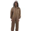 Beekeeping Protective Suit Breathable Bee Suits Smock with Zipper for Beekeepers Light BrownXXL
