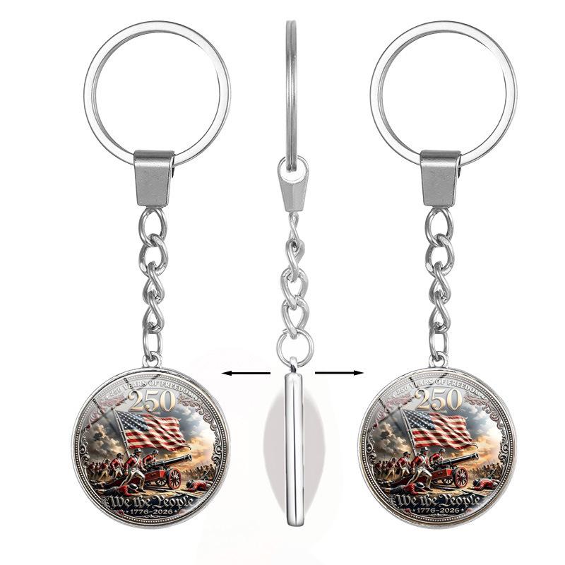250th US Independence Day Rotating Alloy Keychain Gift