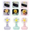 Summer Flower Desk Fan with Night Light Phone Holder 3-Speed Angle Adjustable Fan Rechargeable Office Bedroom Travel Personal Cooling