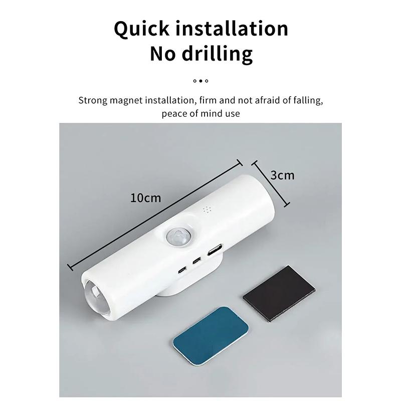 Smart RGB Gradient Night Light Magnetic Motion Sensor USB Rechargeable Wall Mounted LED Lamp For Bedroom Bathroom Closet Garden Home Decor