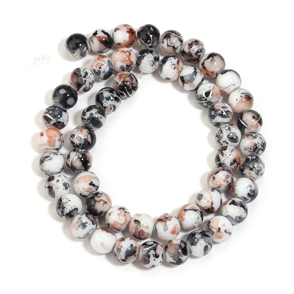 1 Strand 6/8/10/12mm Black Brown Glass Beads Round Loose Spacer Bead For Jewelry Making DIY Crafts Bracelet Necklace Accessories