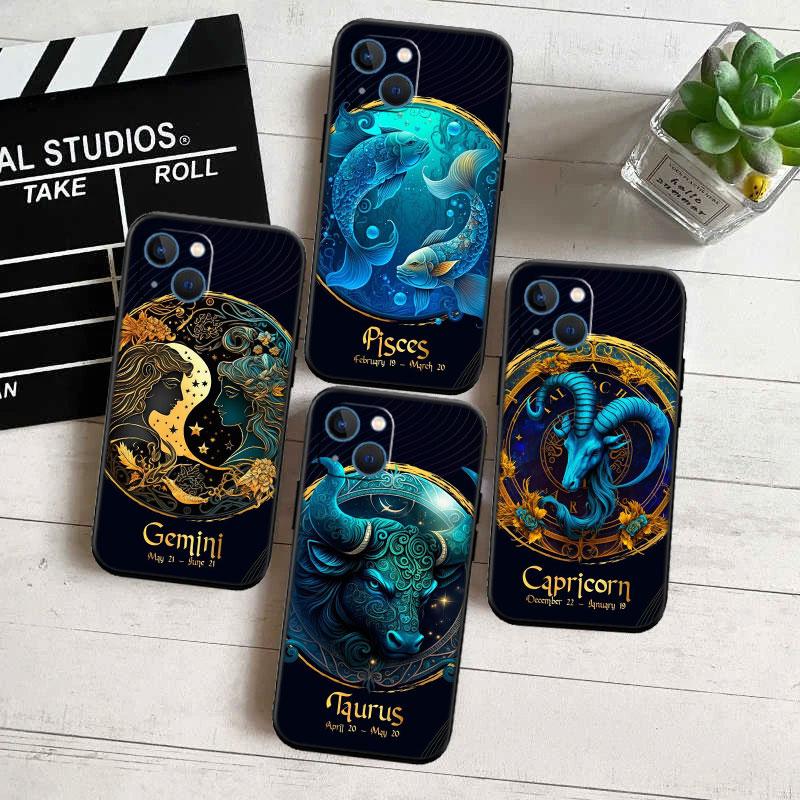 12 Constellation Card Phone Case for Samsung Galaxy Note 10 20 S23 S22 Ultra FE Plus M06 M15 M16 M35 M55