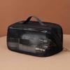 Solid Color Mesh Cosmetic Bag Large Capacity Pillow Makeup Pouch Transparent Makeup Bag  Lady