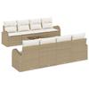 VidaXL Ensemble de Canapés de Jardin 9 Pièces avec Coussins Beige en Rotin Synthétique 3345971