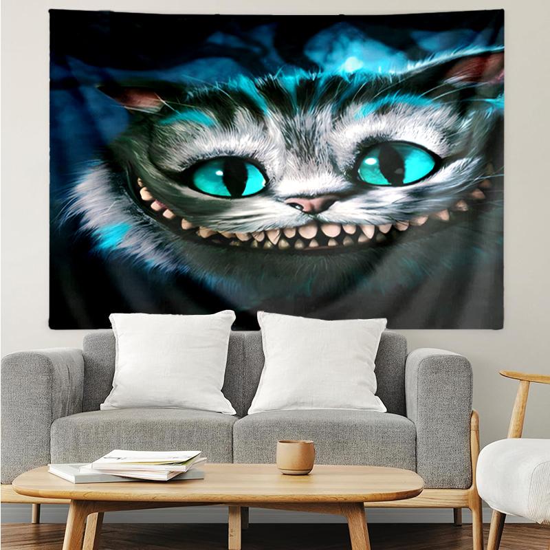 wonderland Smile Cat Tapestry Hanging for Bedroom,Livingroom, Playroom,Decor Art Room Wall Tapestry Holiday and Birthday Gifts