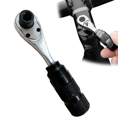 4 In 1 Mini Two-way Ratchet Socket Wrench With Non-Slip Grip For 1/4inch Screwdriver Bit Repair Detachable Steel Tool