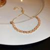 High-End Zircon Floral Heart Bracelet - Luxurious Sparkle for Women