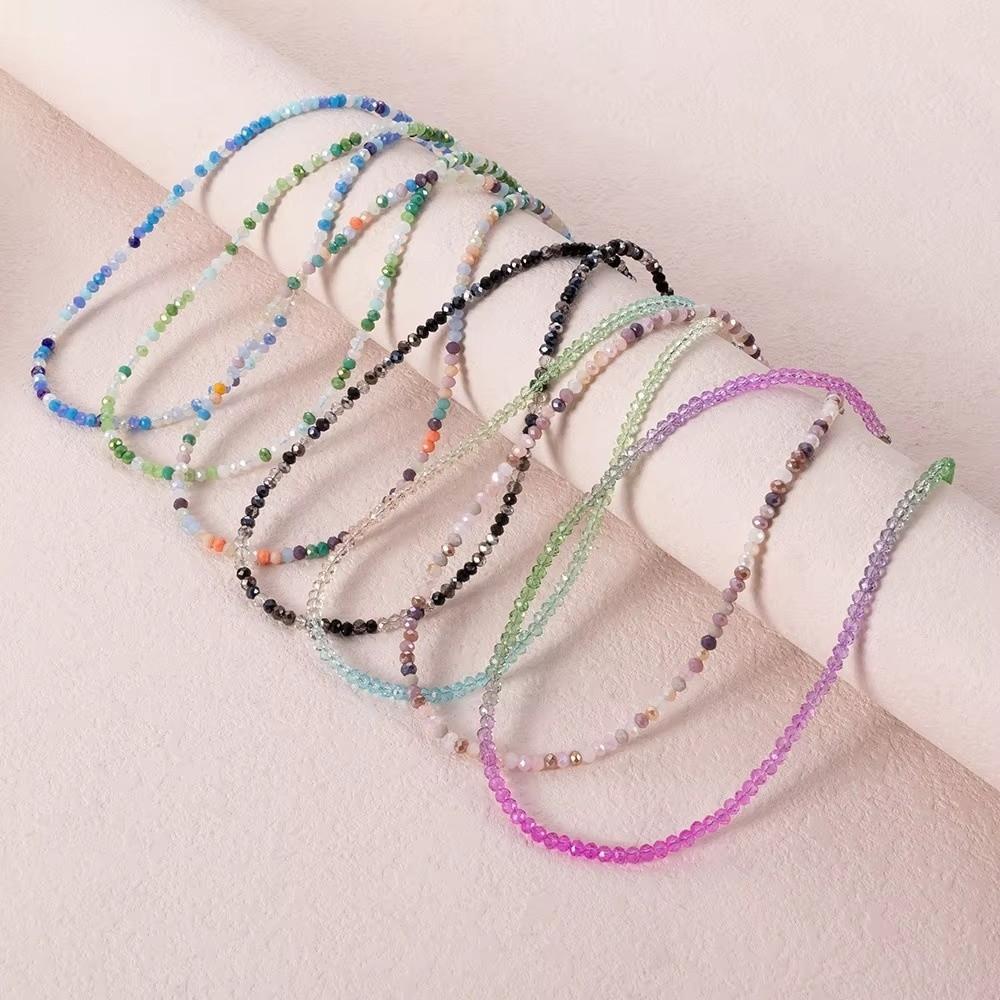 Bohemia Choker Necklace Handmade Neck Chain Rainbow Seed Beads Necklace  Women's Collar Jewelry