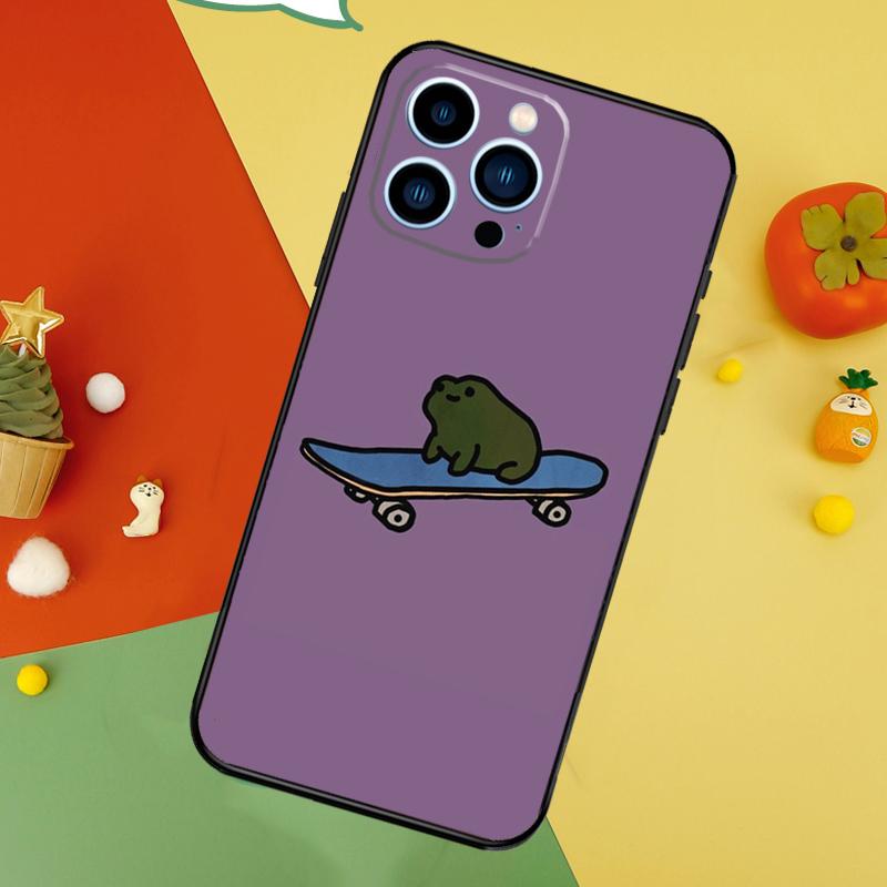 Cute Cartoon Frog Phone Case For iPhone 17 Pro Max 16 15 14 13 12 11 Pro Max Plus 12 13 Mini 16e 17 Air Cover