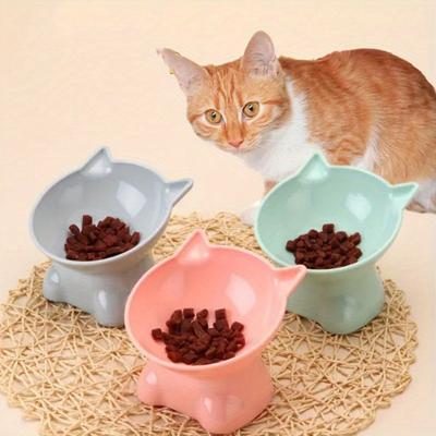 Pet Schüssel Große Kapazität Katzen Schüsseln Schrägen Mund Niedlichen Cartoon Katze Form Katze Hundefutter Spender Pet Feeder Haustiere liefert