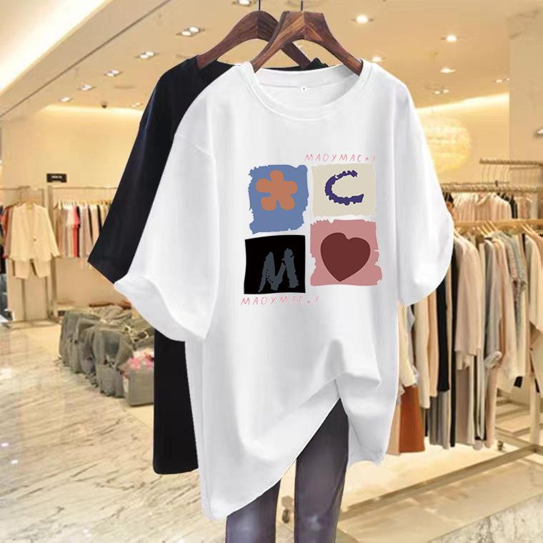 Summer 2025 new trendy cotton short-sleeved women's T-shirt fashionable versatile loose lazy style thin top ns