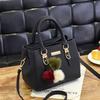 Fashion versatile women's handbag simple large-capacity messenger bag double-layer hairball shoulder bag bags