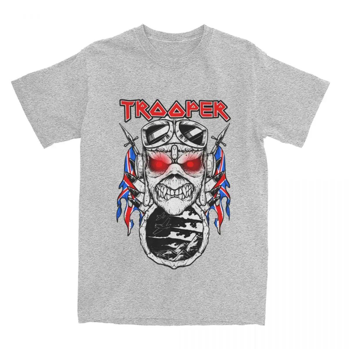 

Kawaii Trooper Ironmaiden Heavy Metal Band T Shirt Unisex 100%Cotton Short Sleeve Round Neck Summer Tops Shirts M
